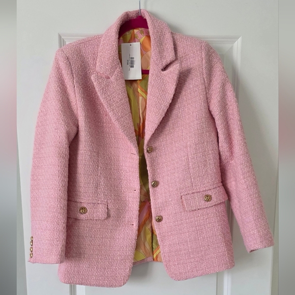 Sunday Up Jackets & Blazers - NWT Sunday Up pink tweed jacket